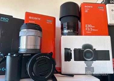 Sony alpha zve10 zve-10 kit con obiettivi nuovo
