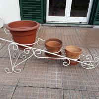 cariola porta vasi in ferro vintage anni '70 '80