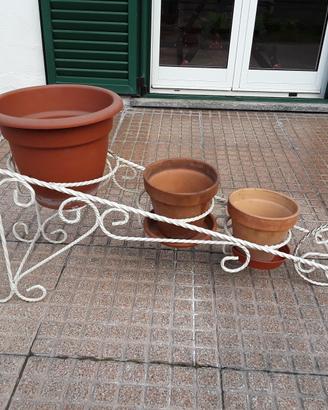 cariola porta vasi in ferro vintage anni '70 '80