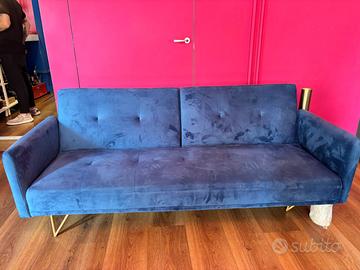 Divano blu due posti Maison du Monde
