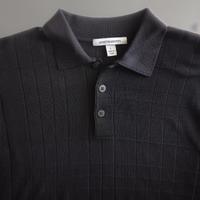 Johnston & Murphy polo manica lunga nera pura seta