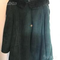 Cappotto verde montone 44 pelliccia volpe italy