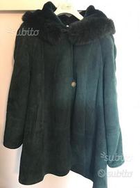 Cappotto verde montone 44 pelliccia volpe italy