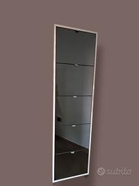 Scarpiera Bianca 5 ante, A specchio.