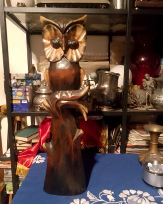 gufo in legno artigianale 