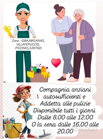 Addetta alle pulizie e compagnia anziani