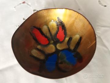 ciotola" laurana" rame d'arte smaltata 