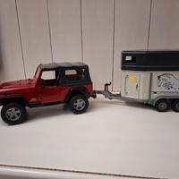 jeep bruder con trasporto cavalli