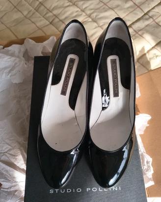 decolté vernice nera Pollini tg 38