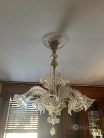 Lampadari vetro Murano vintage con applique