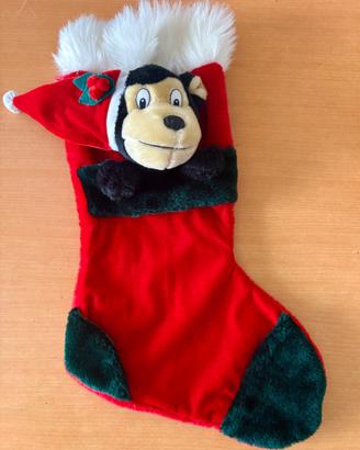 Calza di Natale con peluche scimmia NUOVA