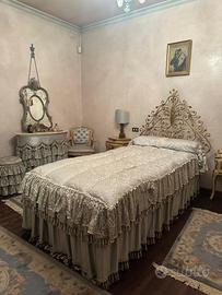 Letto singolo in ferro battuto dorato