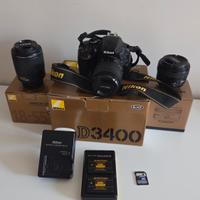 Nikon D3400 + 3 obiettivi