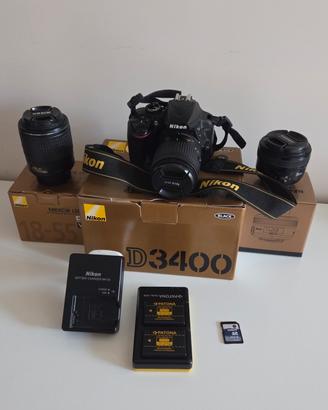 Nikon D3400 + 3 obiettivi