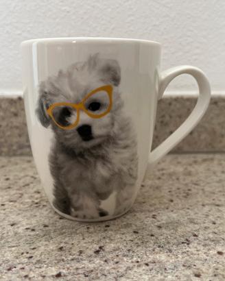 Tazza Mug Ceramica Cagnolino Occhiali Gialli