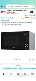 Whirlpool MWF 421 SL Forno a Microonde, 25 Litri, 