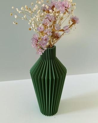 Vaso Verde Oliva Design Geometrico | Vaso a Coste