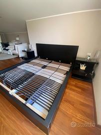 Letto Malam Ikea nero con contenitore
