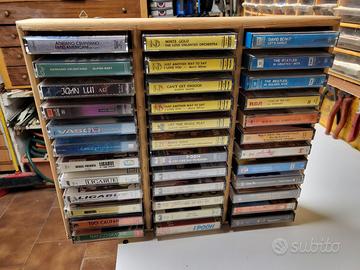 contenitore 36 porta musicassette in legno