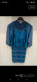 Completo vestito con giacchina in paillettes  T XS