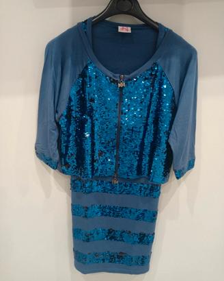 Completo vestito con giacchina in paillettes  T XS