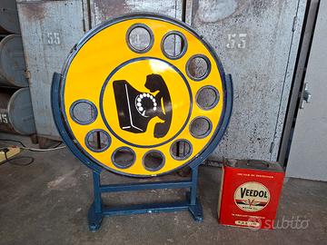 insegna smaltata bifacciale telefono 