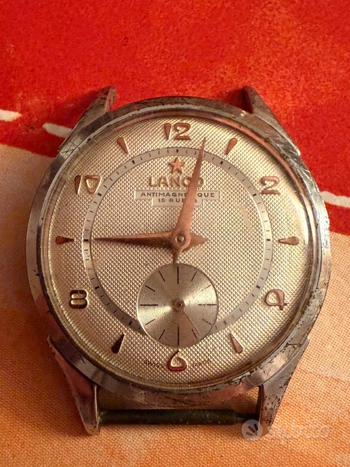 Cadran Montre Lanco 17 Rubis Mécanisme 18mm - Vintage Suisse - Pour Pièces Ou Restauration