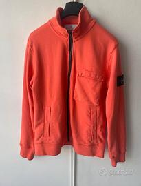 Stone Island felpa zip con tasca frontale