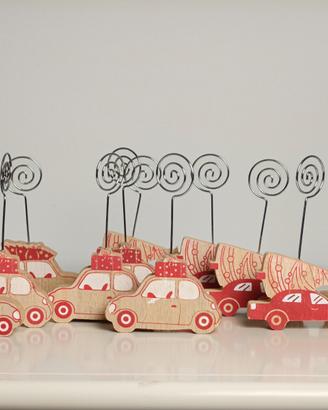 12 Portatovaglioli Natale in legno per macchine