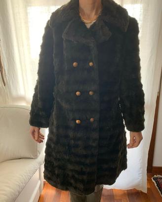 Cappotto di pelliccia ecologica nero