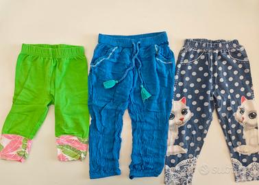 set 3 pantaloni estivi bimba 2 anni 92 cm