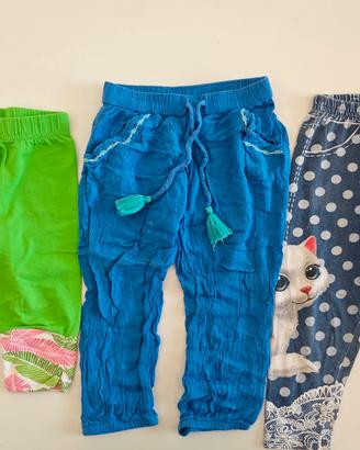 set 3 pantaloni estivi bimba 2 anni 92 cm