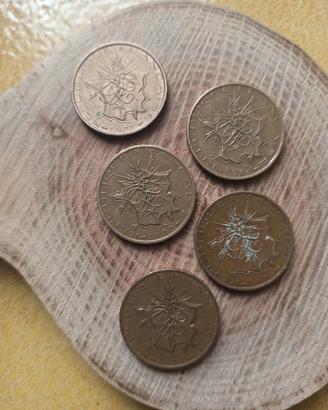 Lotto di monete 10 franchi 1975-76-77-79-79