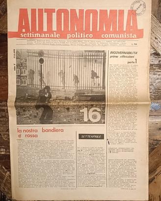 Autonomia settimanale politico comunista n. 2 1979