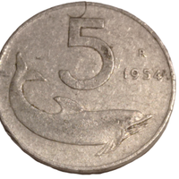MONETA ITALIANA 5 LIRE 1954 R REPUBBLICA ITALIANA