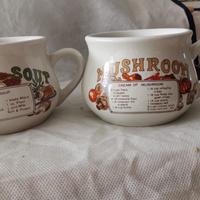 Set di 2 ciotole per zuppa vintage porcellana nuov