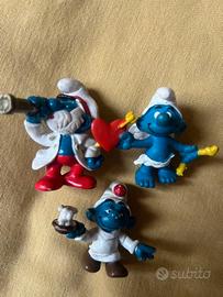 Set 3 Puffi Schleich 1981 • Rari Anni ’80