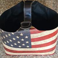 Portariviste cesta in pelle, american style