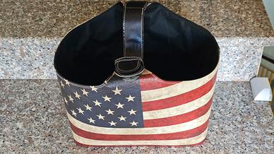 Portariviste cesta in pelle, american style