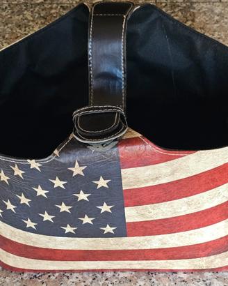 Portariviste cesta in pelle, american style