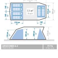 tenda decathlon air second 6.3 fresh&black