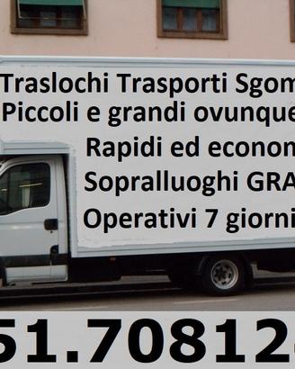 Trasporti Traslochi Sgomberi Smontaggio arredi 7gg