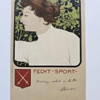 Cartolina postale antica FECHT - SPORT 1070