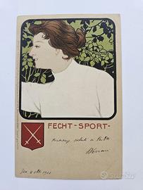 Cartolina postale antica FECHT - SPORT 1070