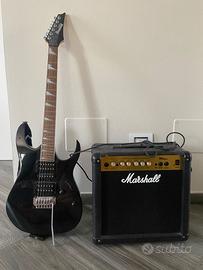 Chitarra elettrica con amplificatore