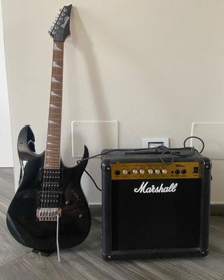 Chitarra elettrica con amplificatore