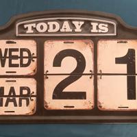 Calendario perpetuo vintage metallo industrial TOD