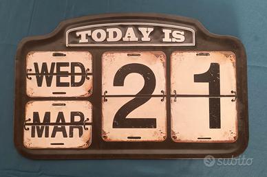 Calendario perpetuo vintage metallo industrial TOD