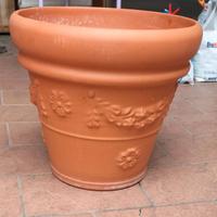 Vaso in terracotta decorato pari al nuovo diam. 35