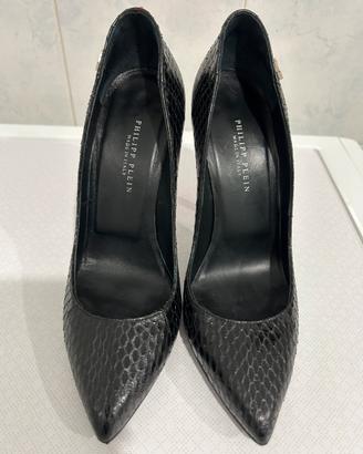 Décolleté in rettile nera Philipp Plein.